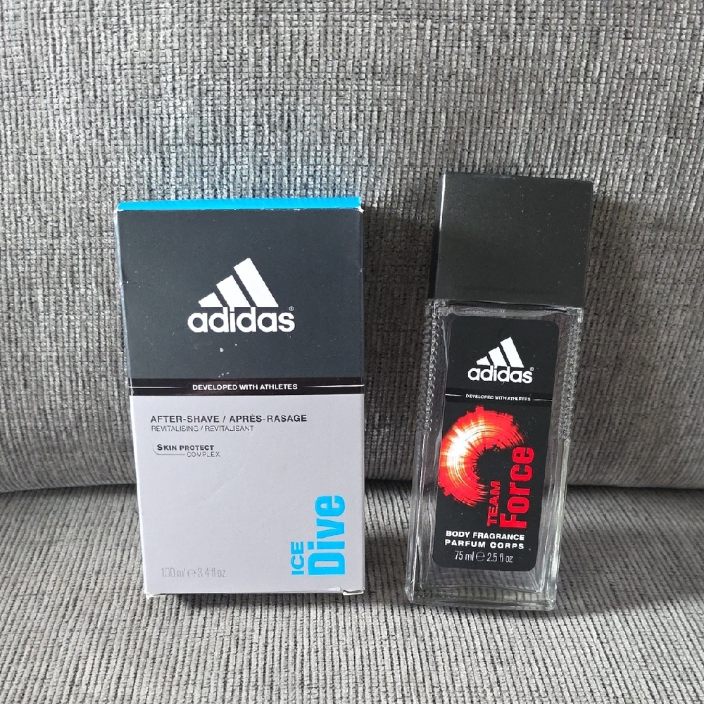 Adidas Ice‎ Dive After Shave and Team Force Body Fragrance Set, Both New.